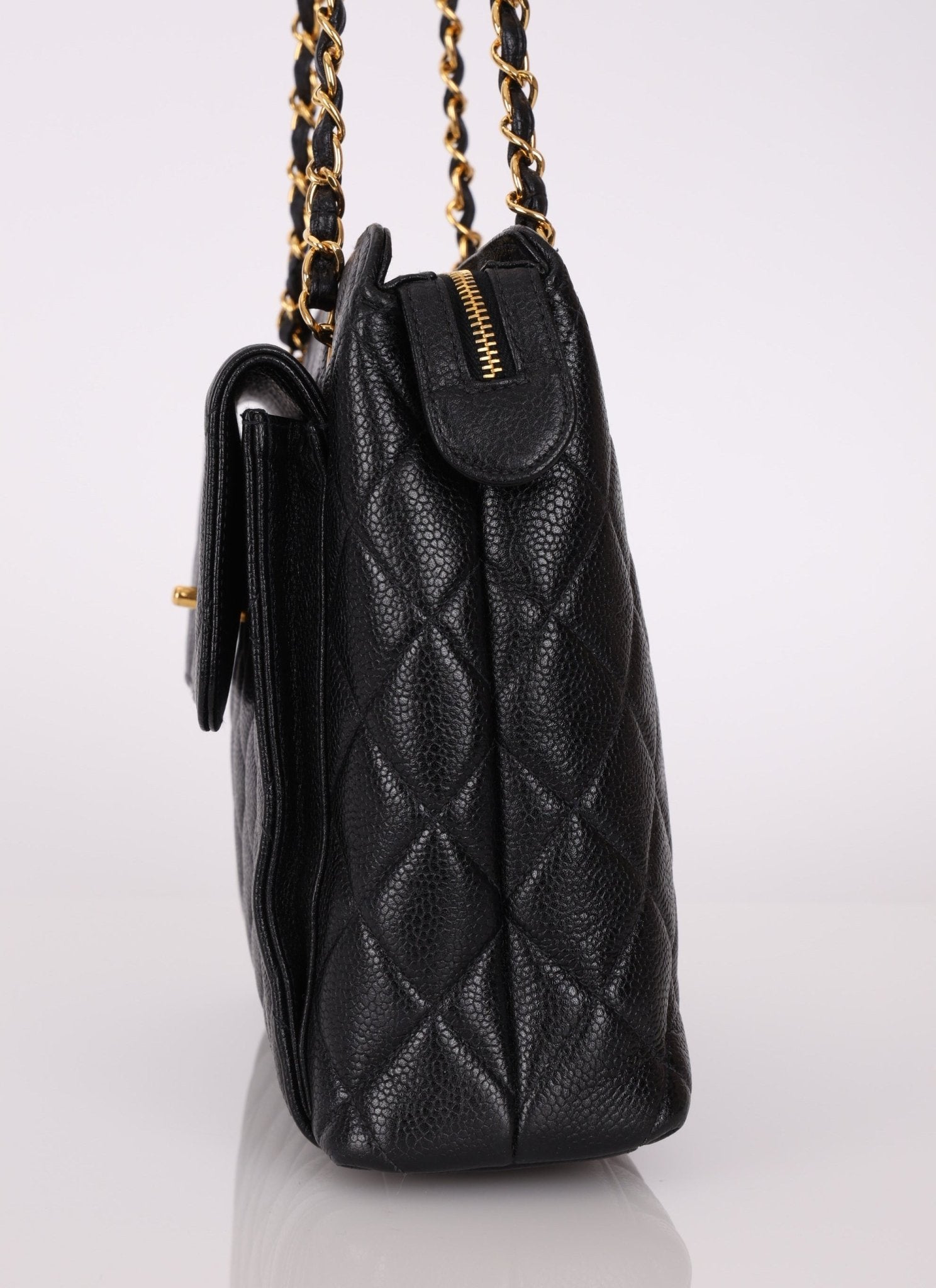 Chanel 1996 Caviar Front Pocket Zip Tote - FashioNica