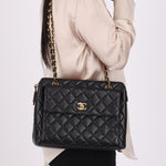 Chanel 1996 Caviar Front Pocket Zip Tote - FashioNica