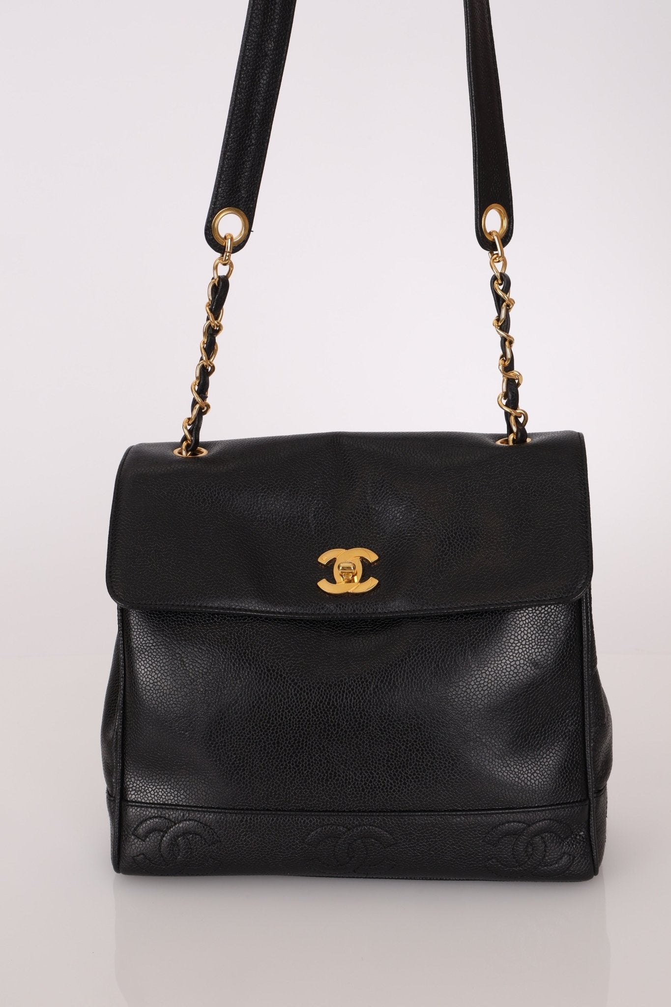 Chanel 1996 Caviar Triple CC Turnlock Shoulder Bag 24K GP - FashioNica