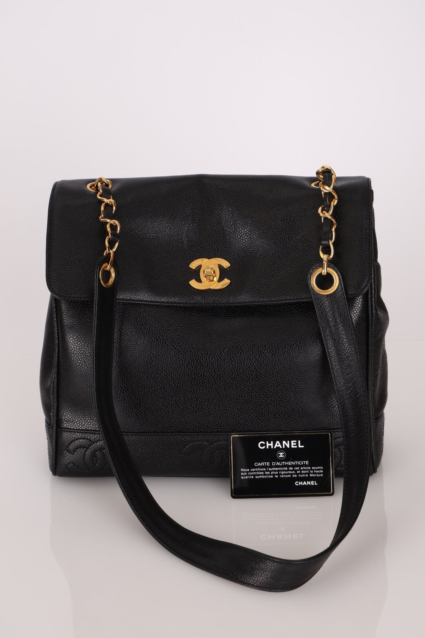 Chanel 1996 Caviar Triple CC Turnlock Shoulder Bag 24K GP - FashioNica