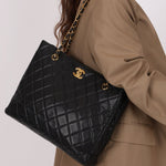 Chanel 1996 Caviar Turnlock Chain Tote 24K GP - FashioNica