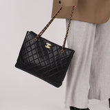 Chanel 1996 Caviar Turnlock Chain Tote 24K GP - FashioNica