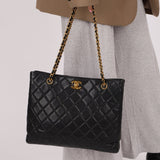 Chanel 1996 Caviar Turnlock Chain Tote 24K GP - FashioNica