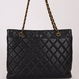 Chanel 1996 Caviar Turnlock Chain Tote 24K GP - FashioNica