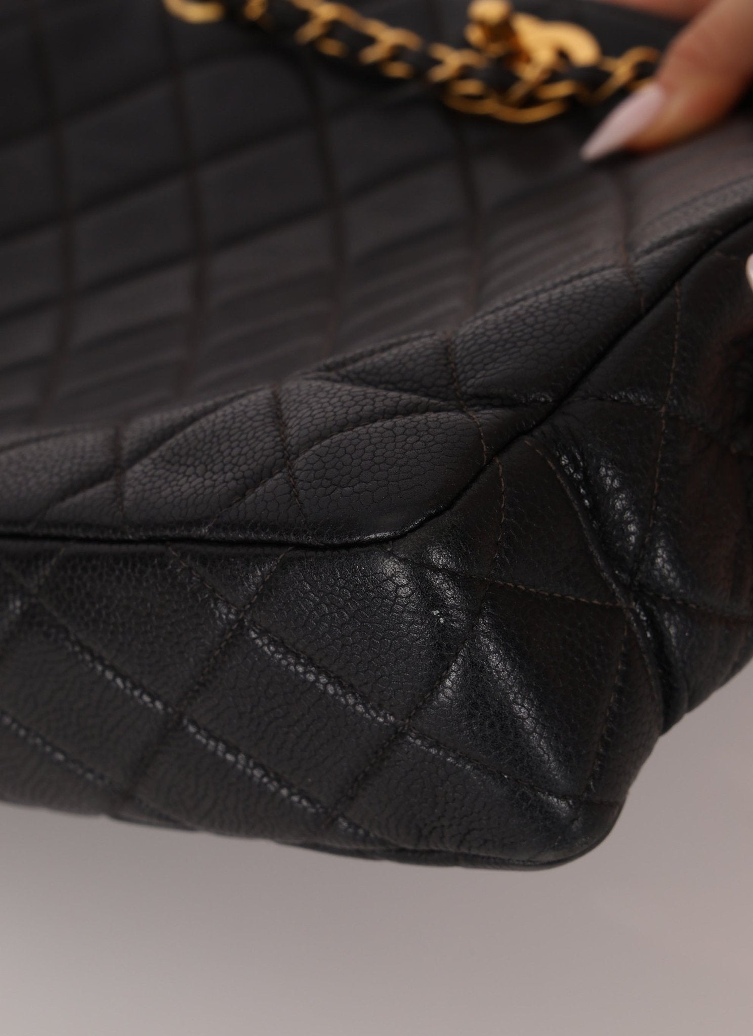 Chanel 1996 Caviar Turnlock Chain Tote - FashioNica