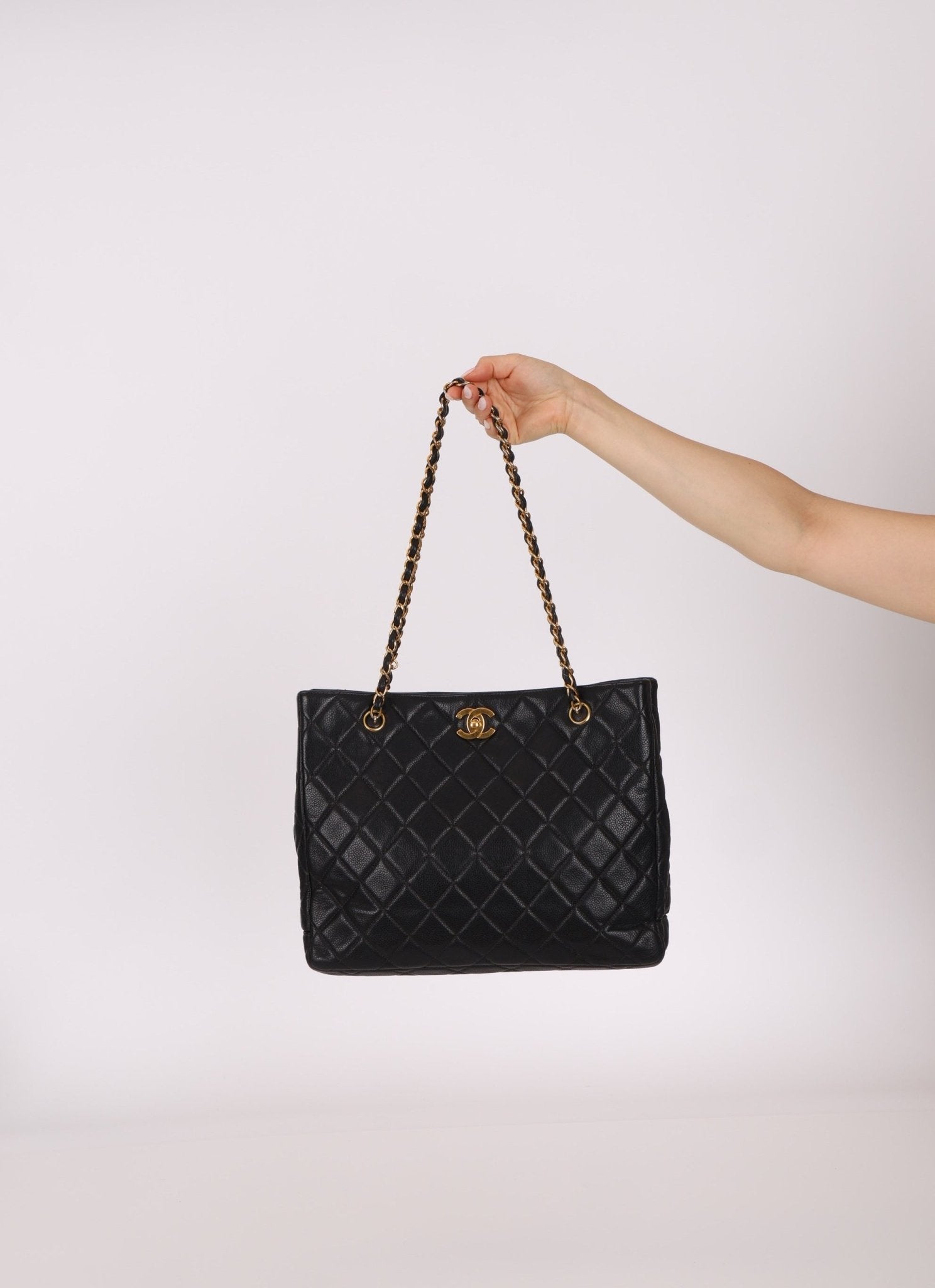 Chanel 1996 Caviar Turnlock Chain Tote - FashioNica