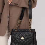 Chanel 1996 Caviar Turnlock Envelope Pocket Tote - FashioNica