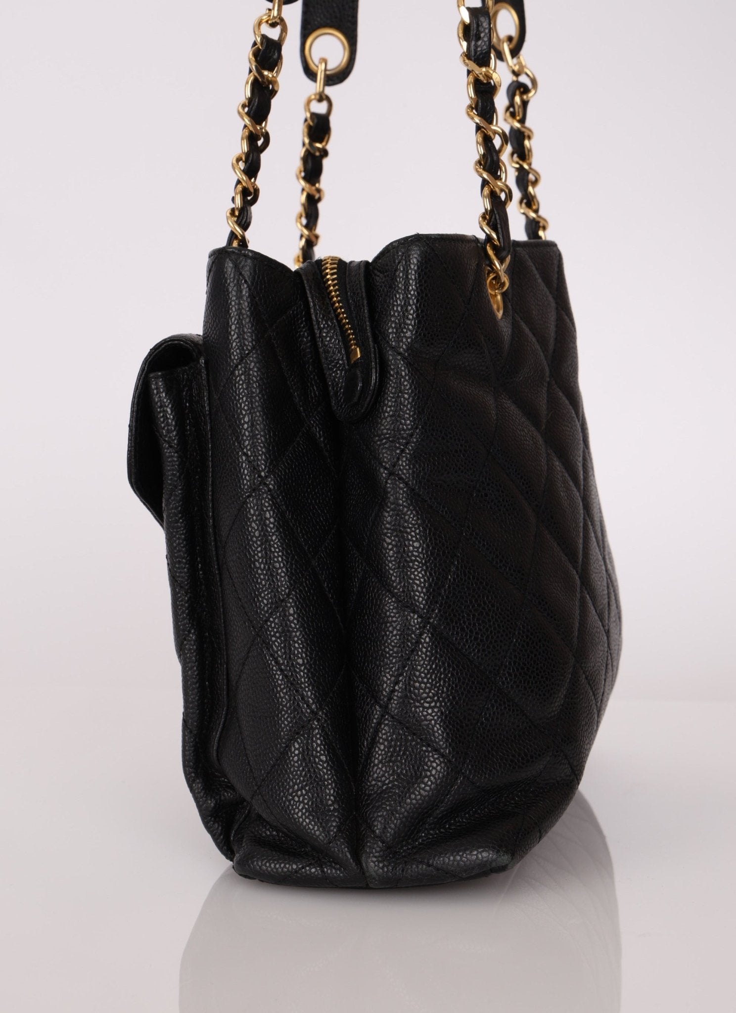 Chanel 1996 Caviar Turnlock Envelope Pocket Tote - FashioNica