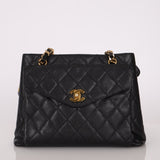 Chanel 1996 Caviar Turnlock Envelope Pocket Tote - FashioNica