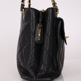 Chanel 1996 Caviar Turnlock Envelope Pocket Tote - FashioNica