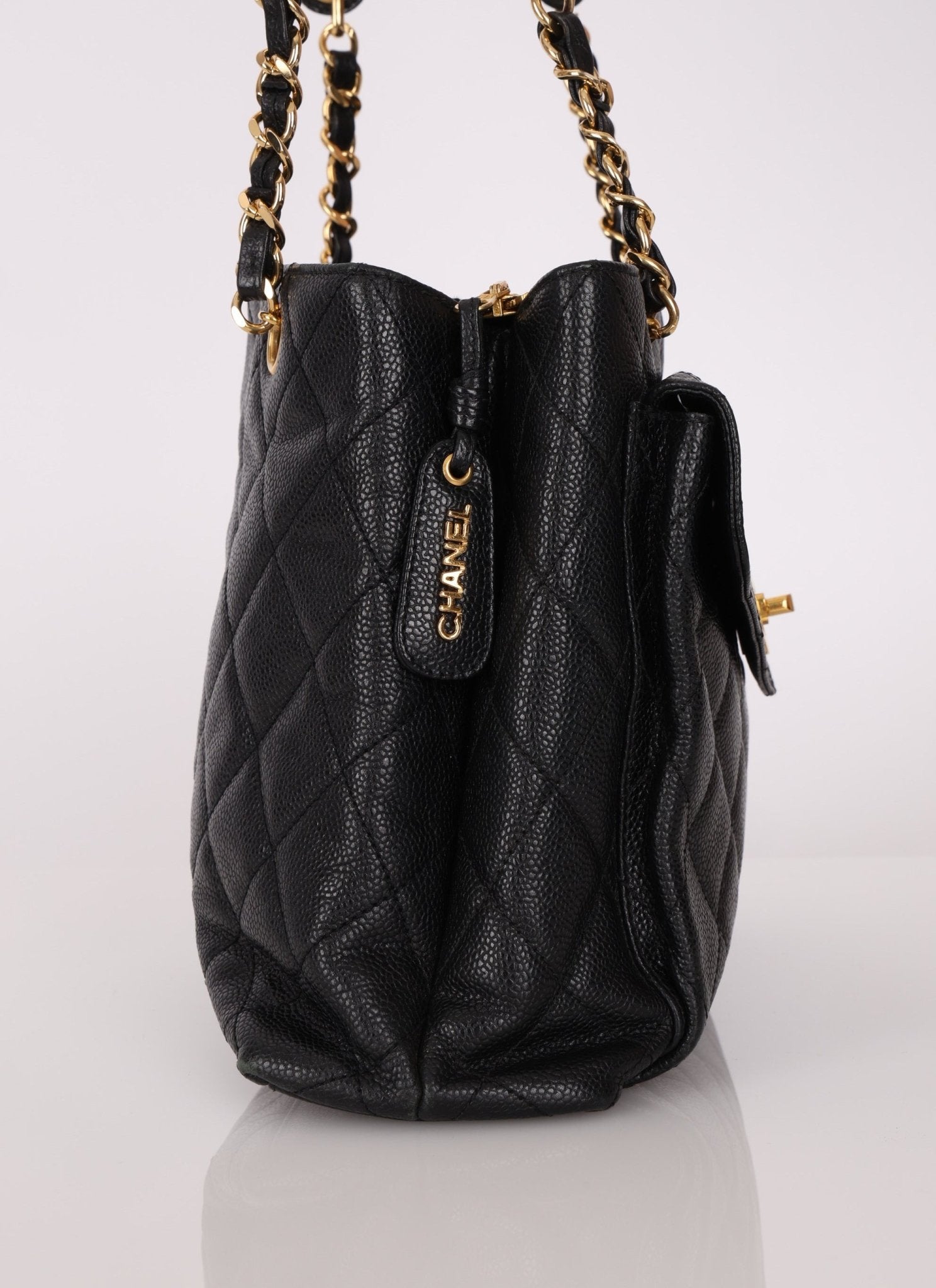 Chanel 1996 Caviar Turnlock Envelope Pocket Tote - FashioNica