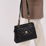 Chanel 1996 Caviar Turnlock Envelope Pocket Tote - FashioNica