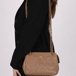 Chanel 1996 Caviar Turnlock Mini Zip 24K GP Chain Tote - FashioNica