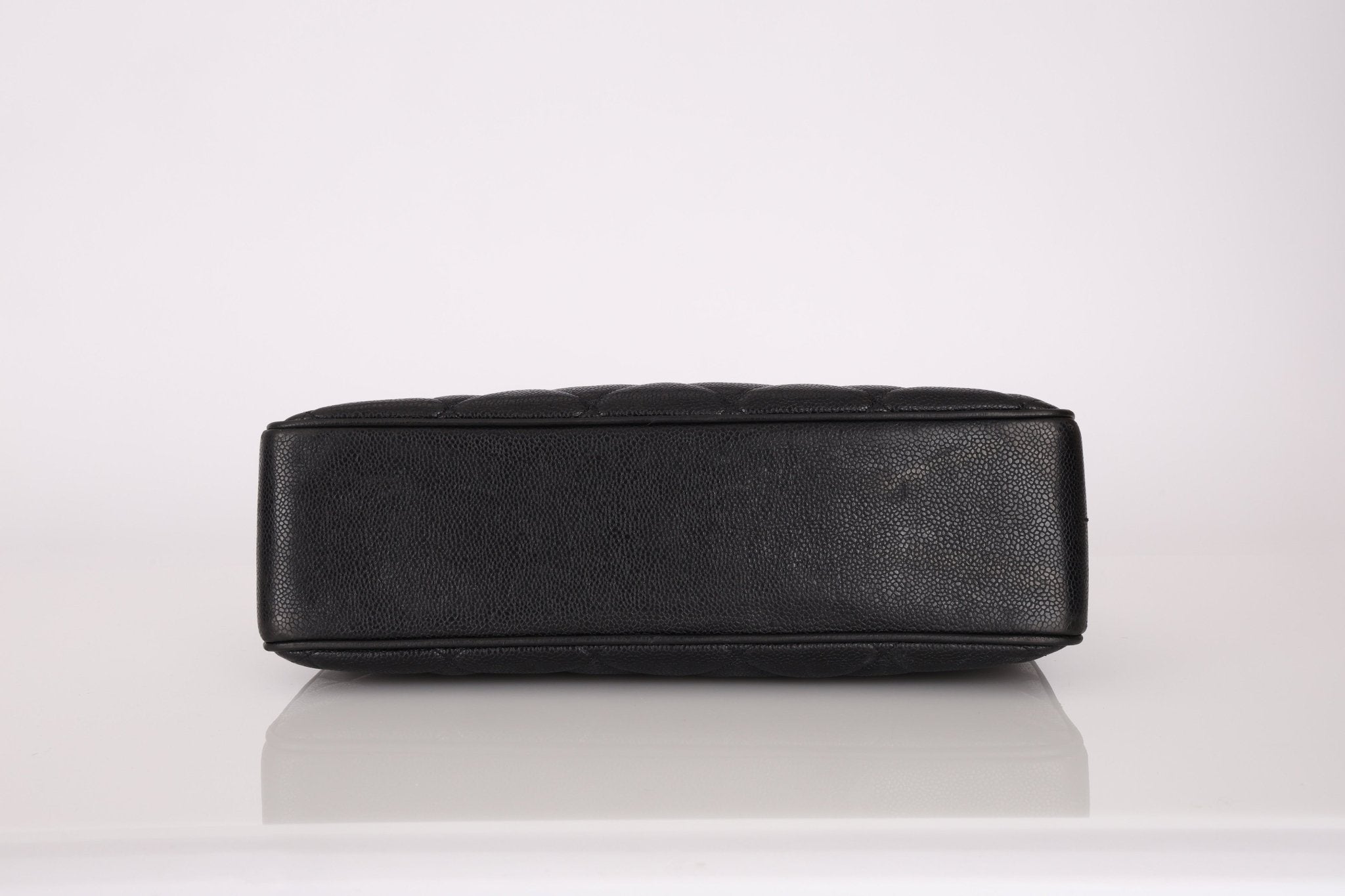 Chanel 1996 Caviar XL Logo Turnlock Tote 24k GP - FashioNica