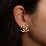 Chanel 1996 CC Turnlock Clip-On Earrings 24K GP