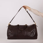 Chanel 1996 Chocolate Caviar Boston Weekender Duffel Bag 24KGP - FashioNica