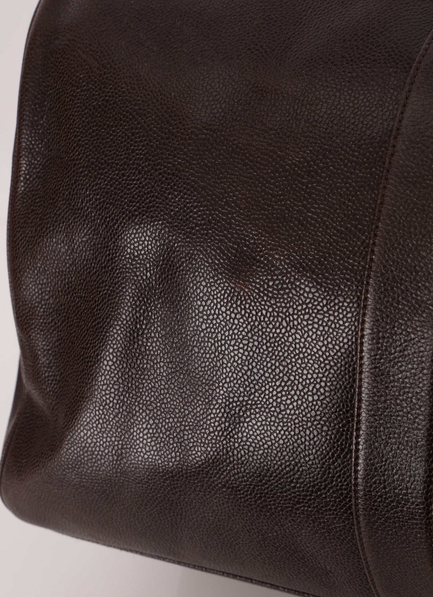 Chanel 1996 Chocolate Caviar Boston Weekender Duffel Bag 24KGP - FashioNica