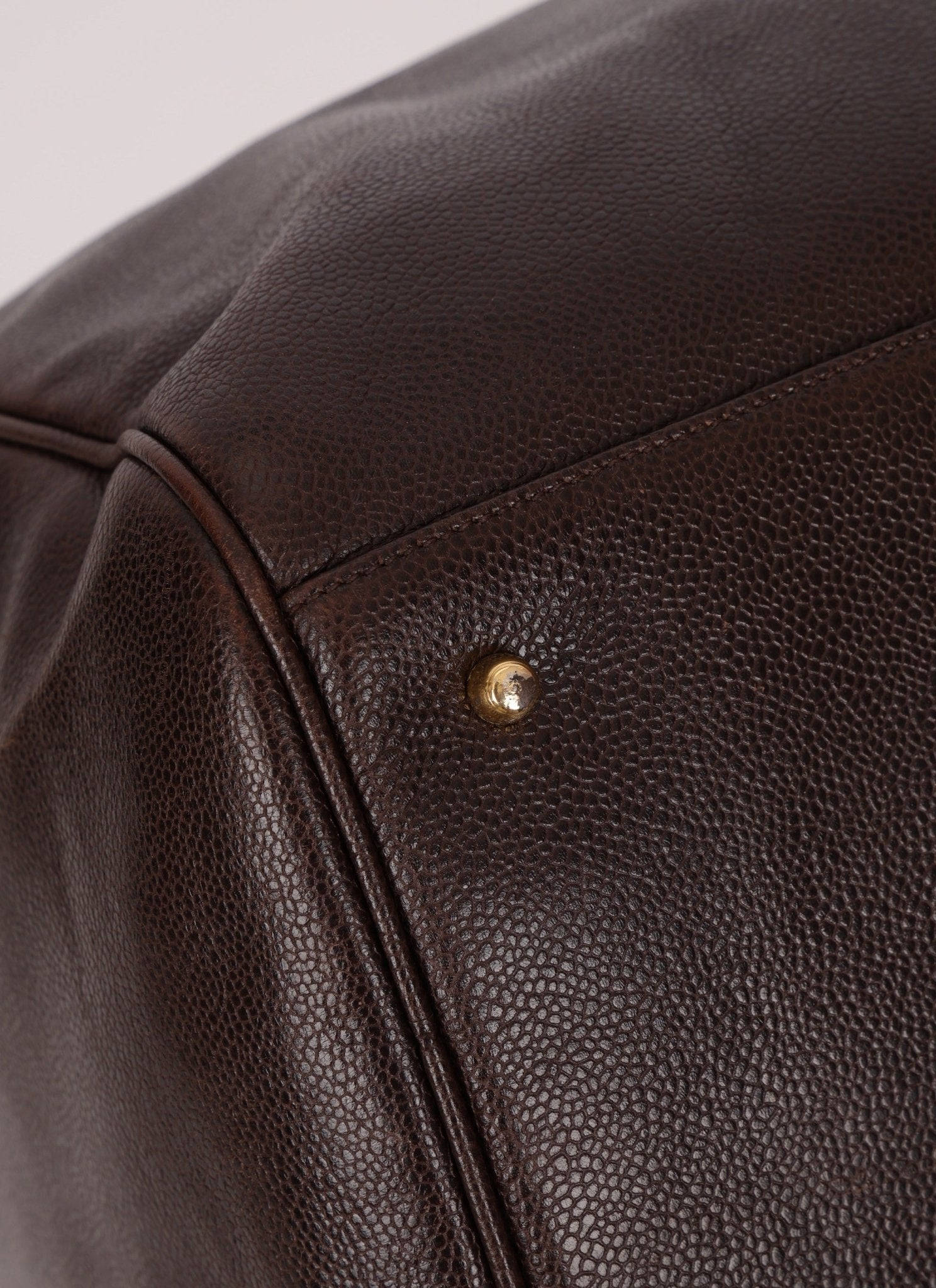 Chanel 1996 Chocolate Caviar Boston Weekender Duffel Bag 24KGP - FashioNica