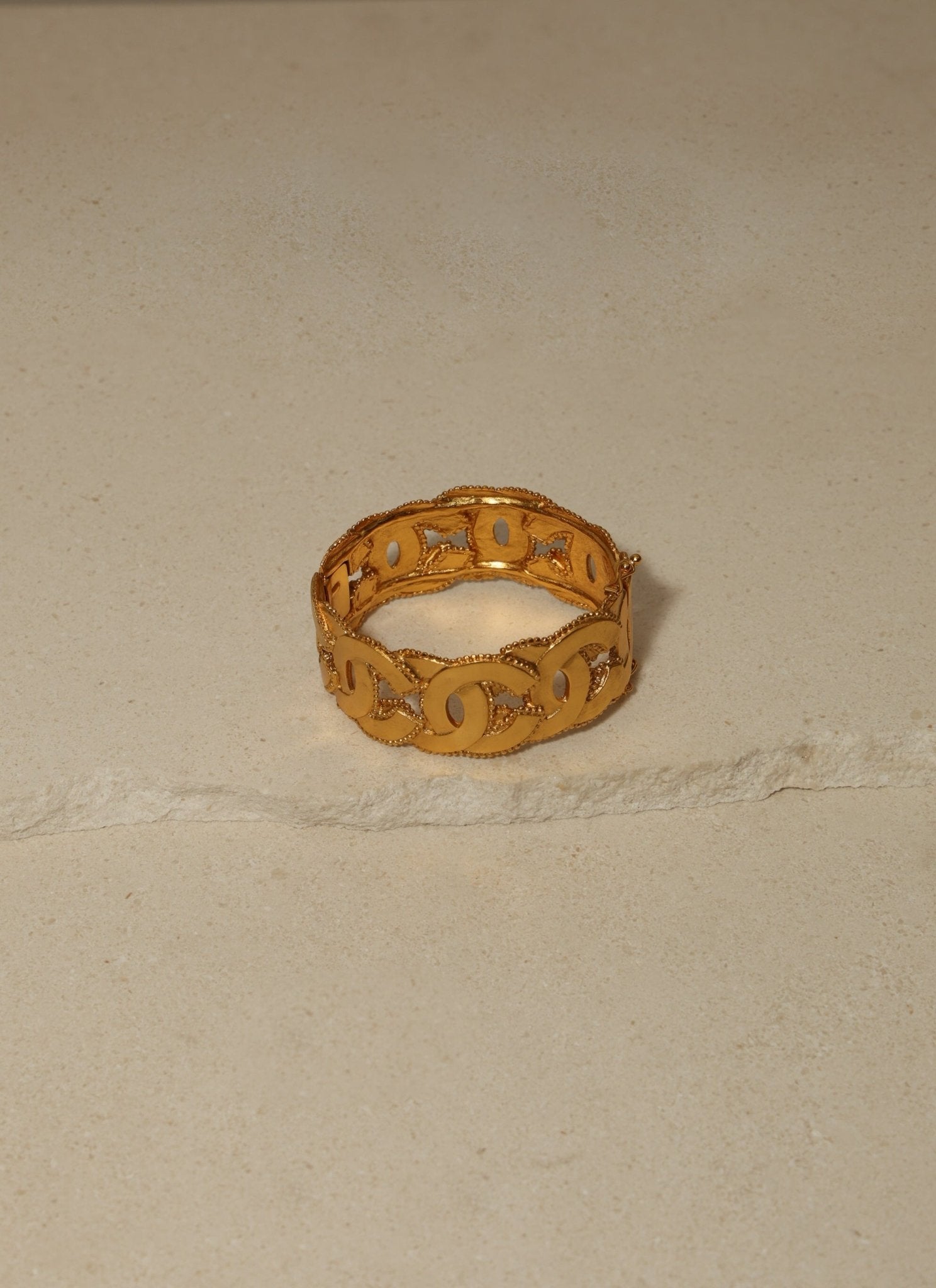 Chanel 1996 Chunky Milgrain CC Bangle - FashioNica