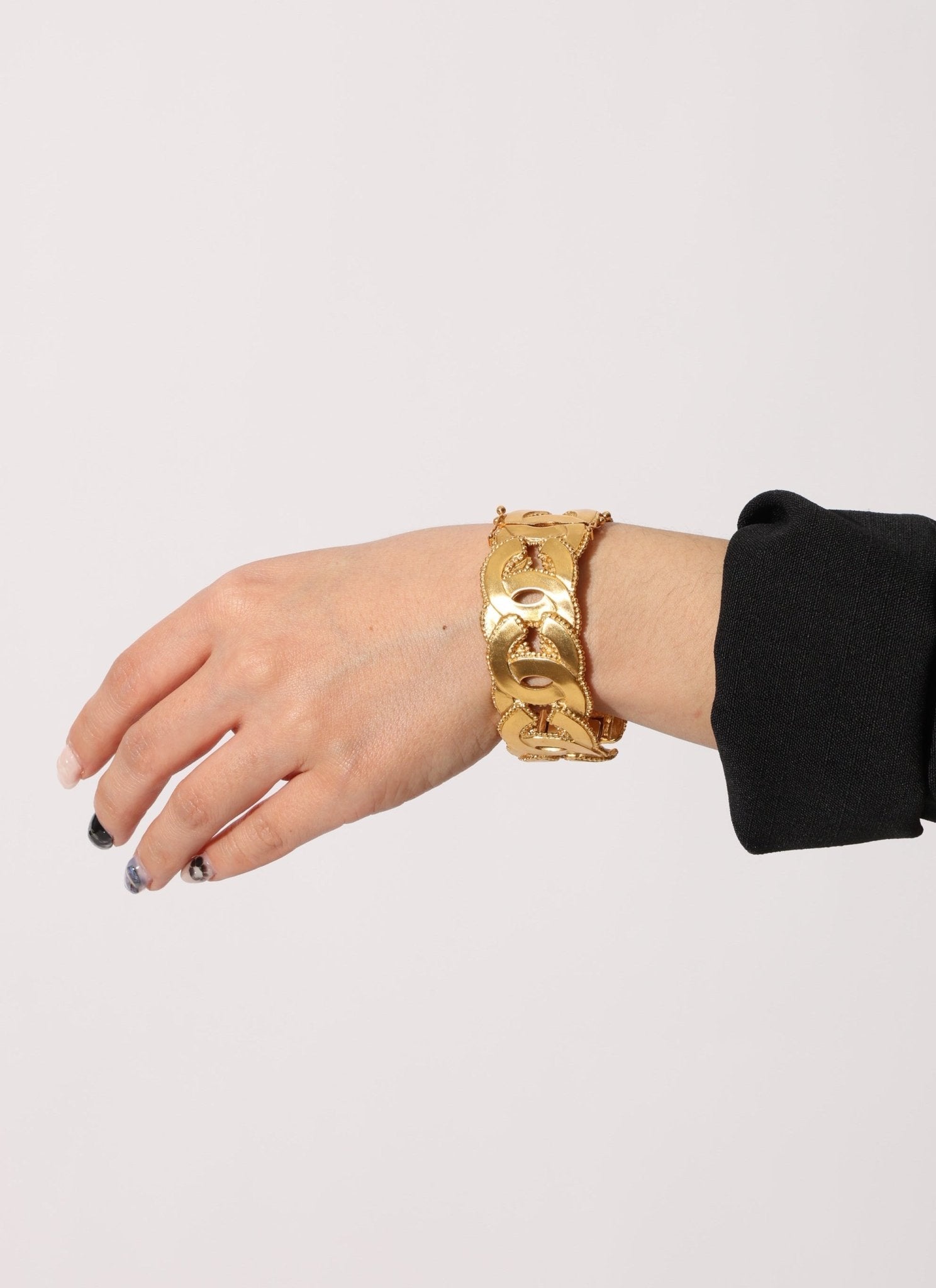 Chanel 1996 Chunky Milgrain CC Bangle - FashioNica