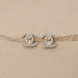 Chanel 1996 Crystal Embellished CC Turnlock Clip - On Earrings - FashioNica