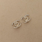 Chanel 1996 Crystal Embellished CC Turnlock Clip - On Earrings - FashioNica