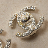 Chanel 1996 Crystal Embellished CC Turnlock Clip - On Earrings - FashioNica