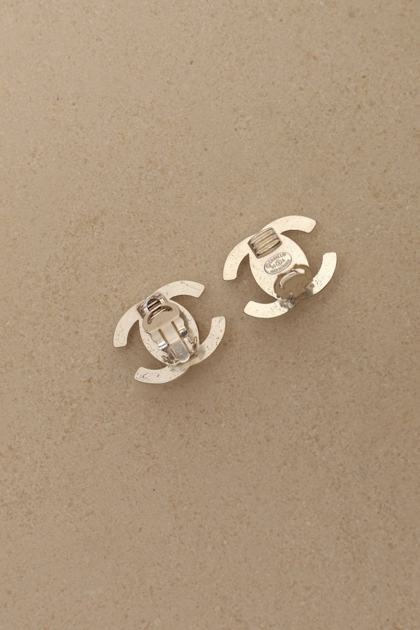 Chanel 1996 Crystal Embellished CC Turnlock Clip - On Earrings - FashioNica