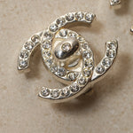 Chanel 1996 Crystal Embellished CC Turnlock Clip - On Earrings - FashioNica