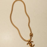Chanel 1996 Gold Double Turnlock Pendant Necklace - FashioNica