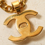 Chanel 1996 Gold Double Turnlock Pendant Necklace - FashioNica