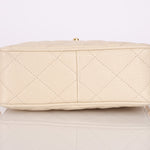 Chanel 1996 Ivory Caviar Mini Square Turnlock Camera Bag - FashioNica