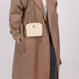 Chanel 1996 Ivory Caviar Mini Square Turnlock Camera Bag - FashioNica