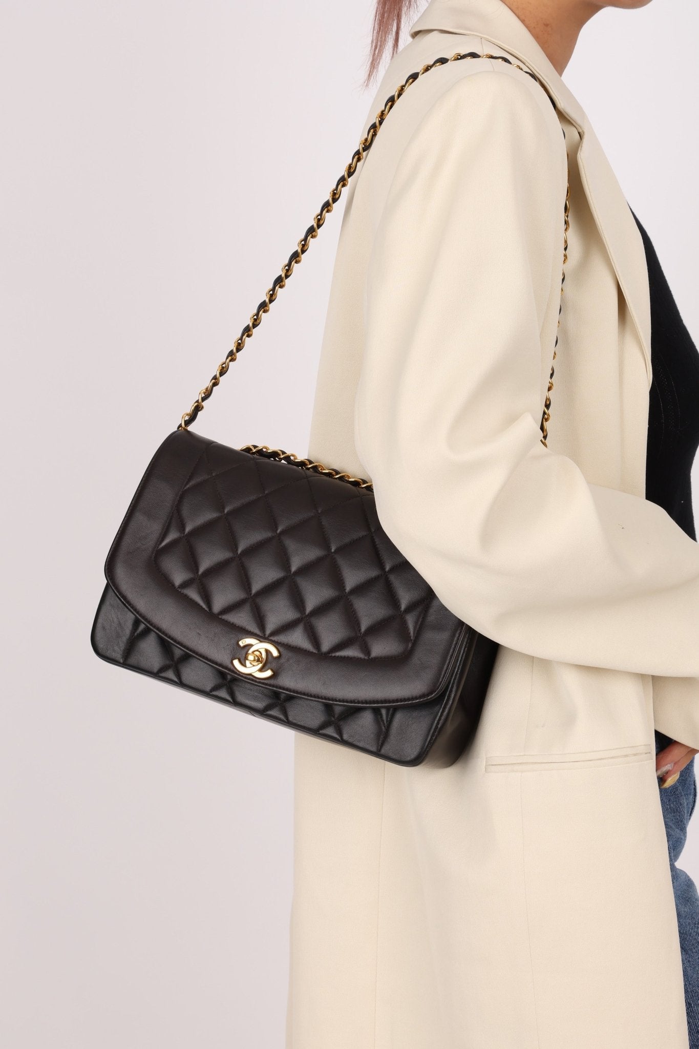 Chanel 1996 Lambskin Medium Diana 24K GP - FashioNica