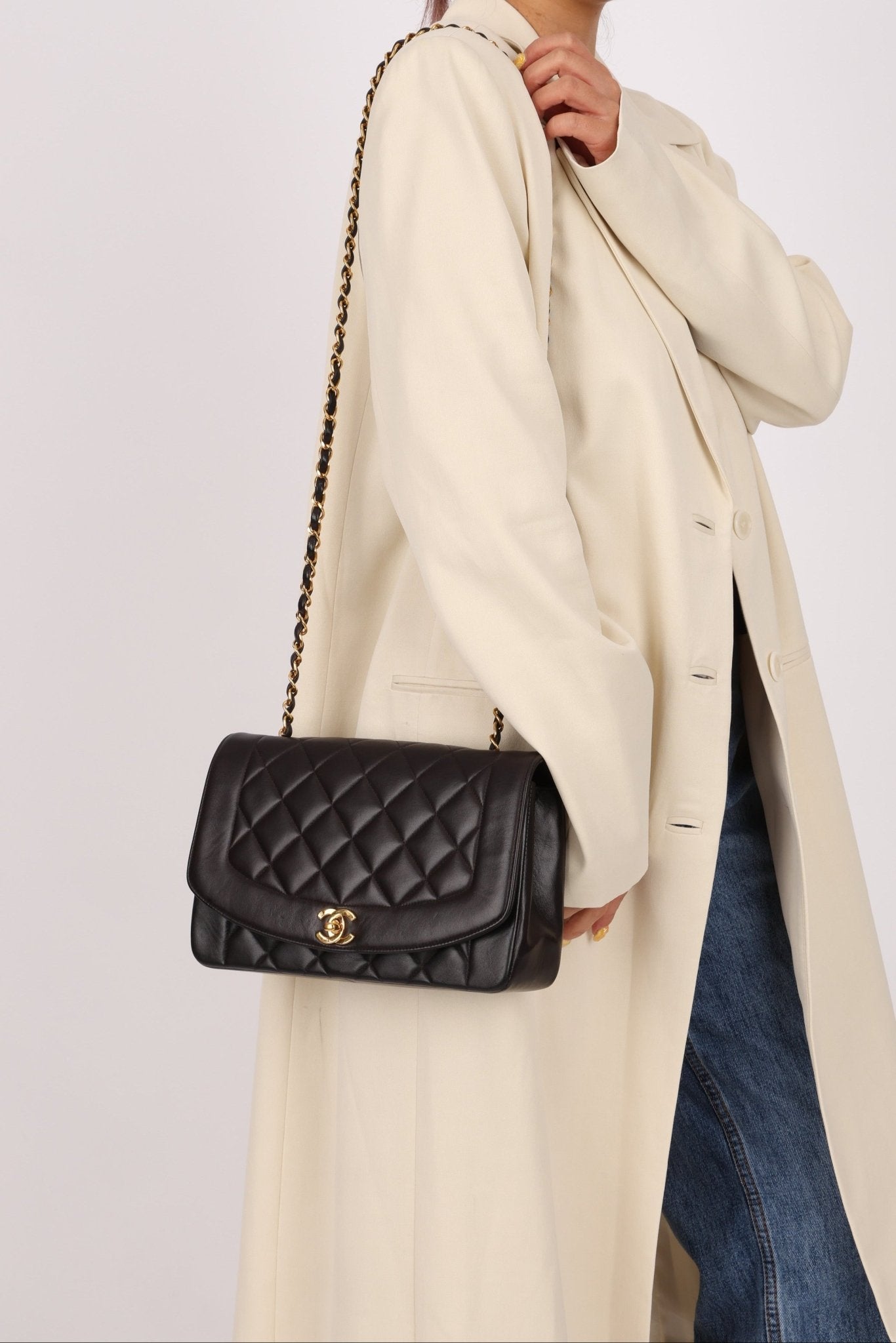 Chanel 1996 Lambskin Medium Diana 24K GP - FashioNica