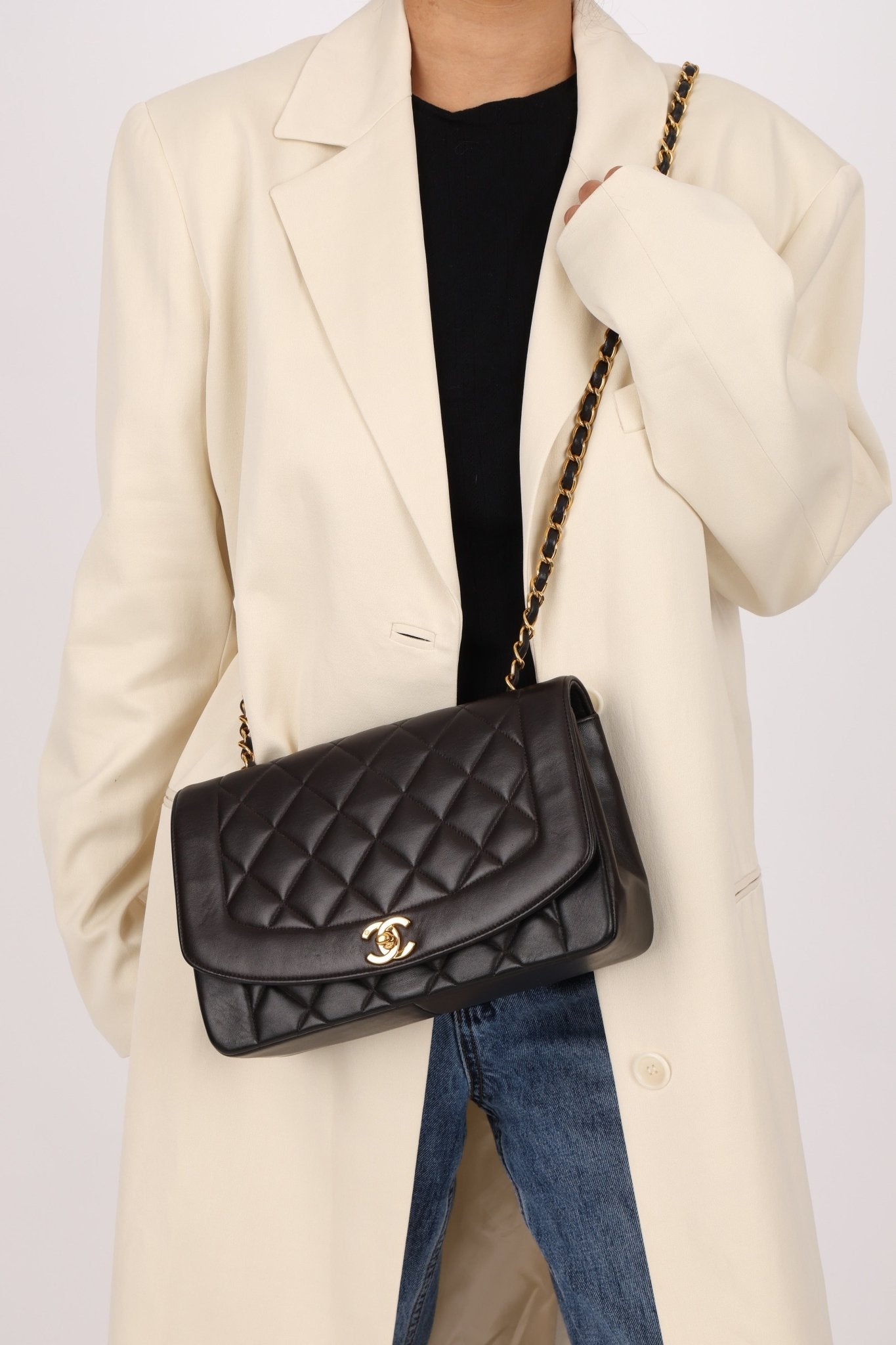 Chanel 1996 Lambskin Medium Diana 24K GP - FashioNica