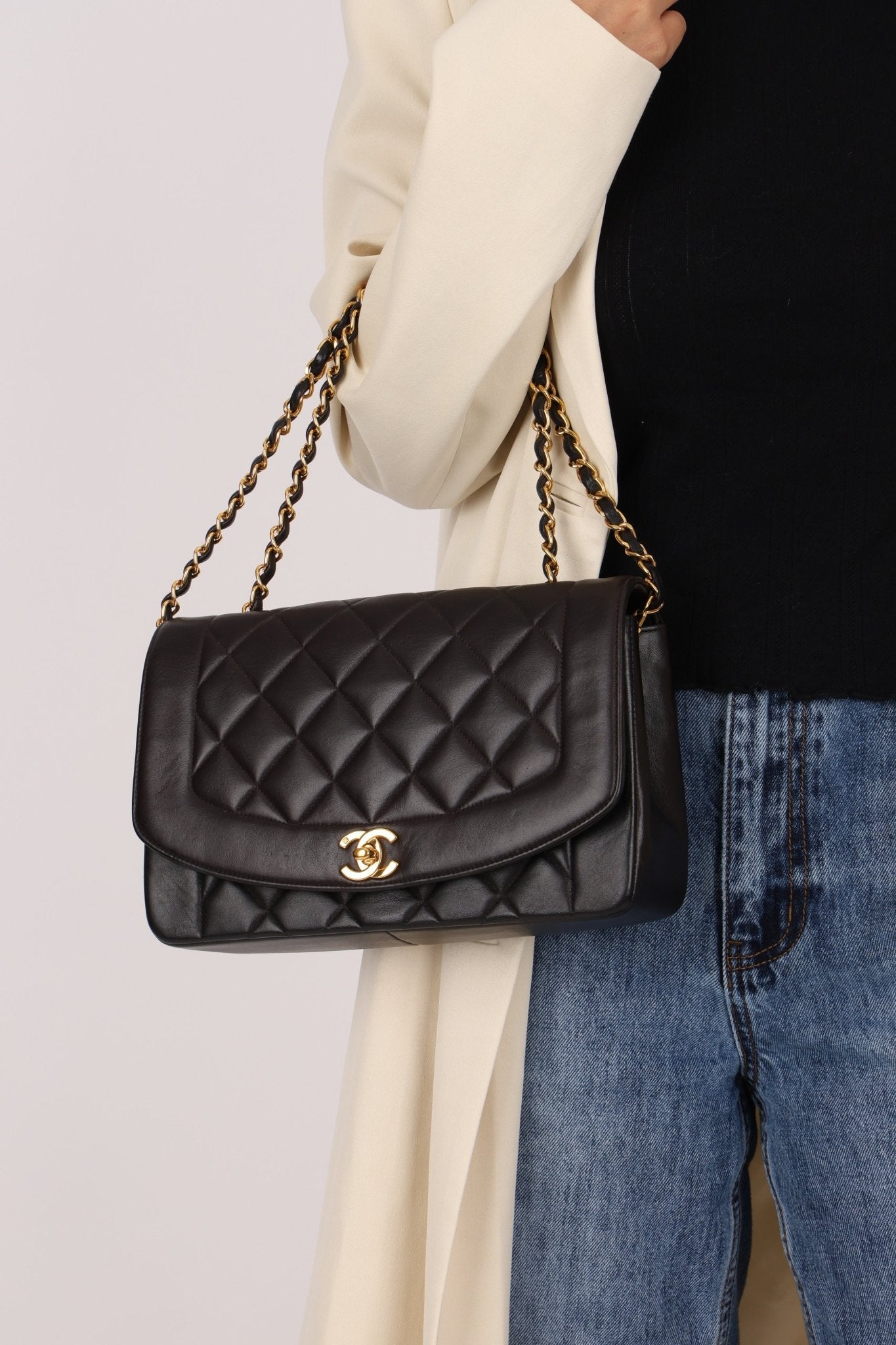 Chanel 1996 Lambskin Medium Diana 24K GP - FashioNica