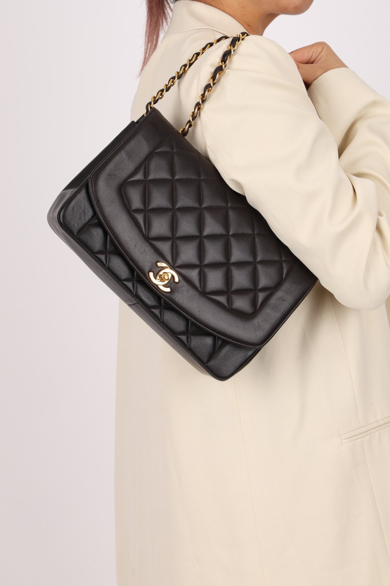 Chanel 1996 Lambskin Medium Diana 24K GP - FashioNica