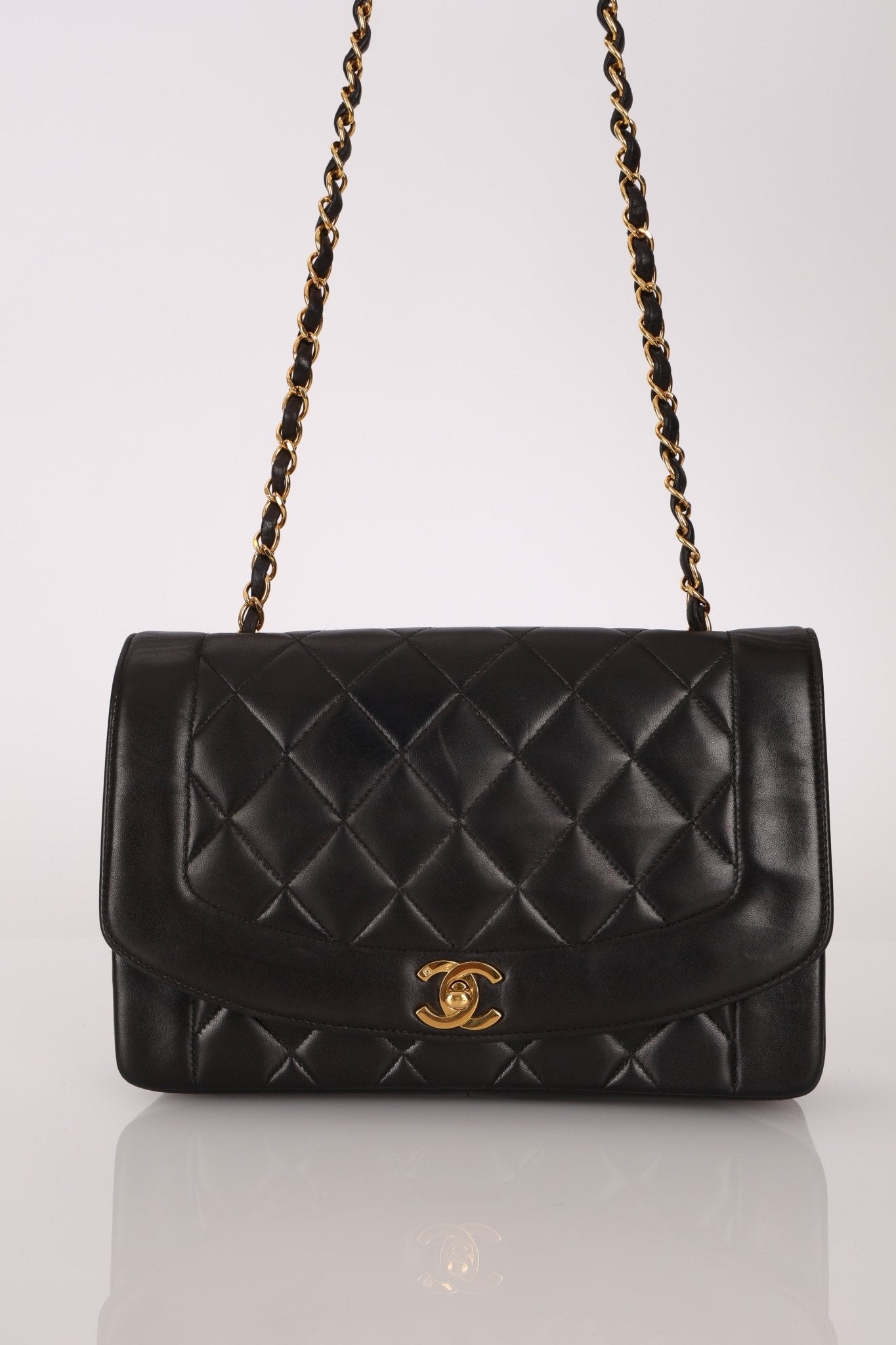 Chanel 1996 Lambskin Medium Diana Flap 24K GP - FashioNica