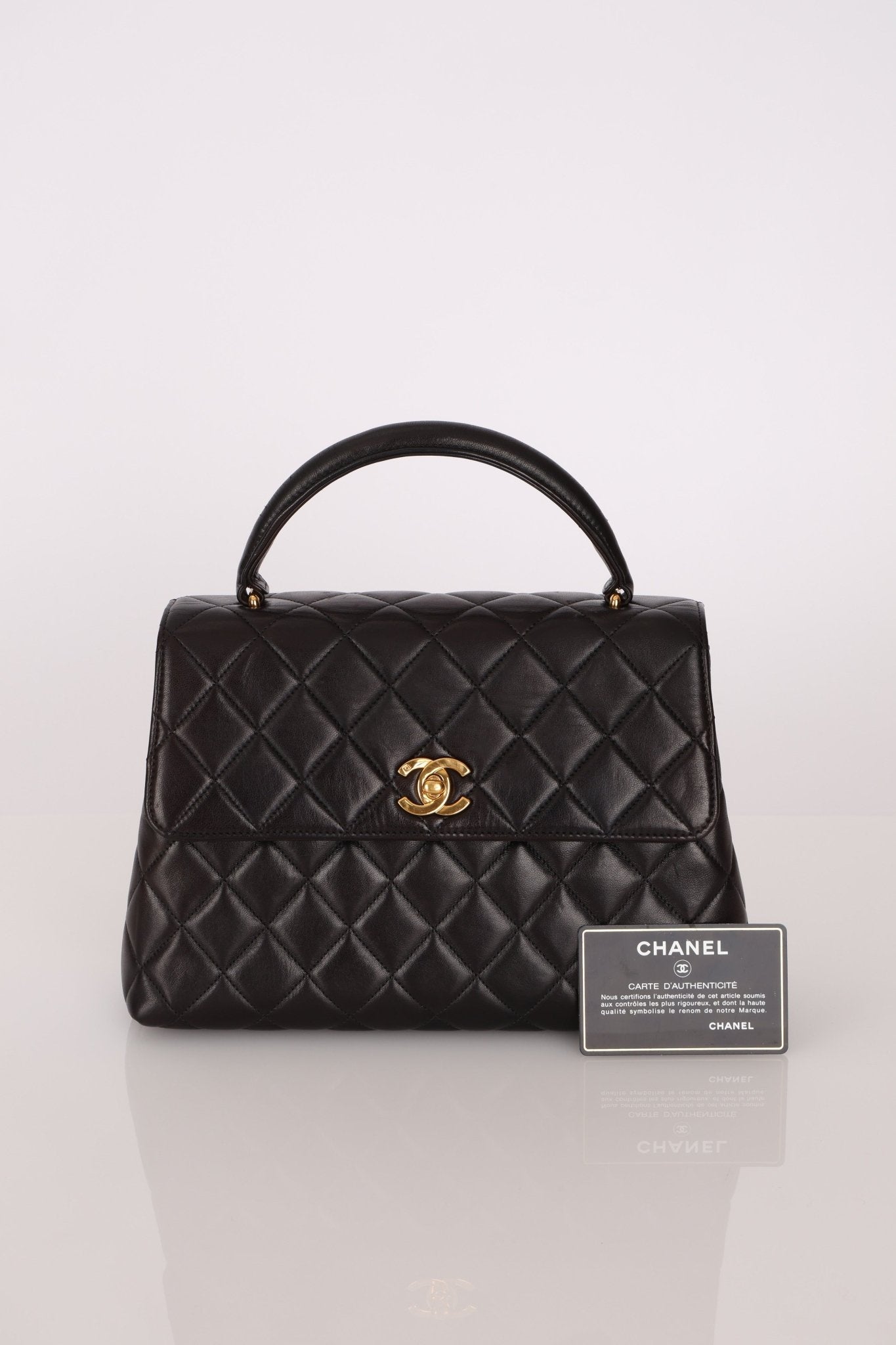 Chanel 1996 Lambskin Mini Kelly Top Handle 24k GP - FashioNica