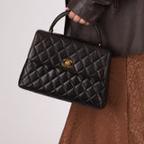Chanel 1996 Lambskin Mini Kelly Top Handle 24k GP - FashioNica