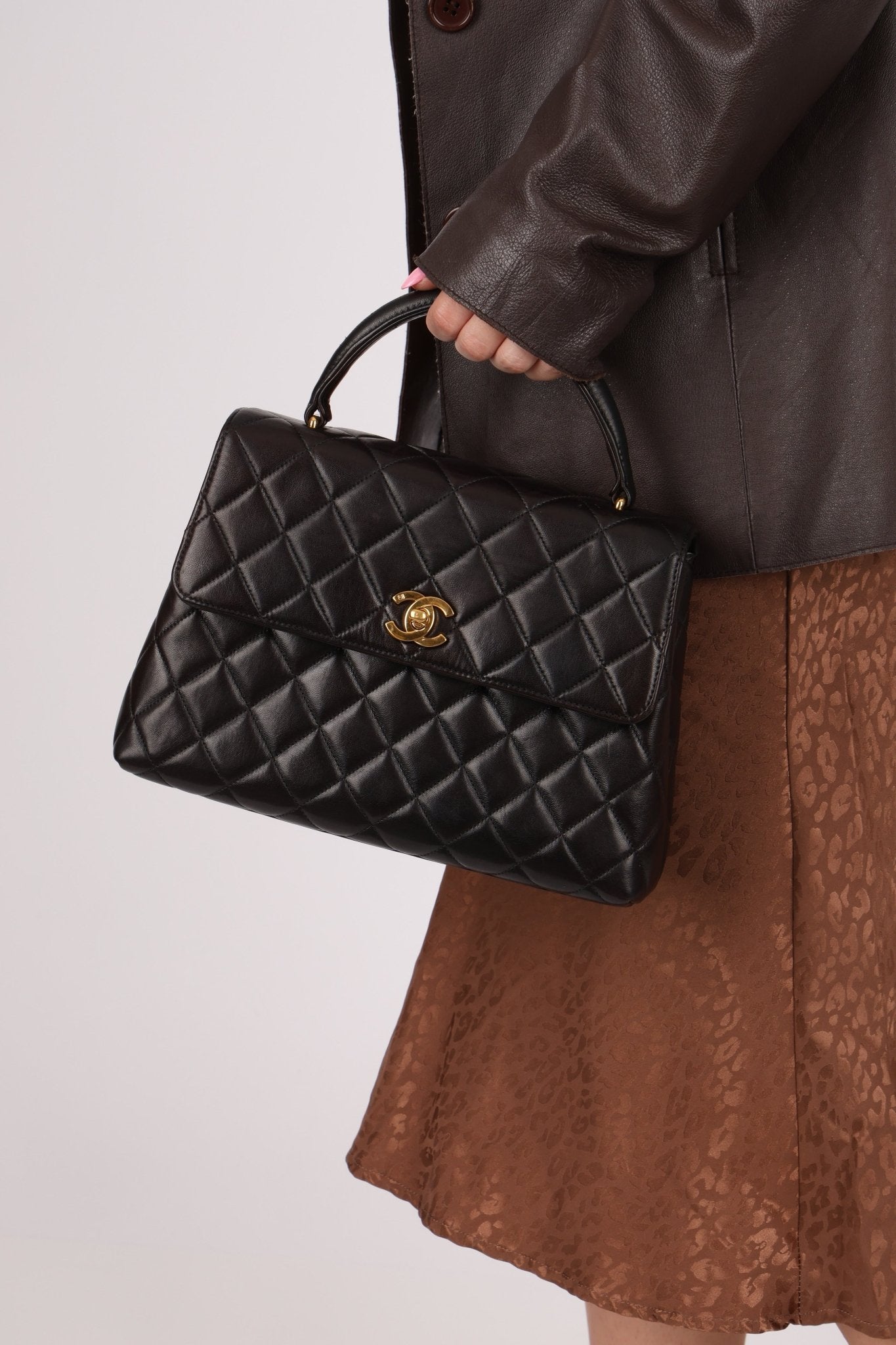 Chanel 1996 Lambskin Mini Kelly Top Handle 24k GP - FashioNica