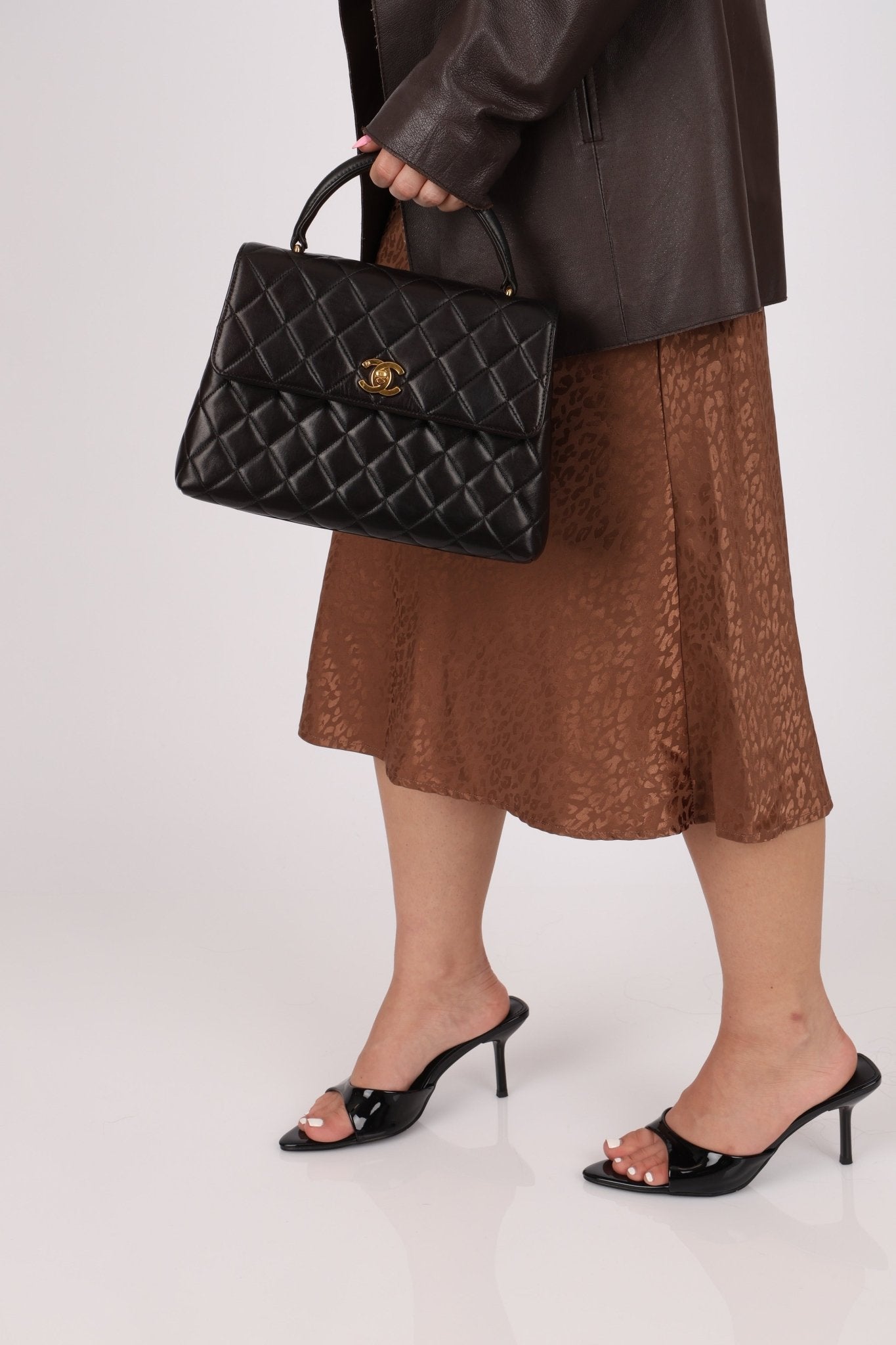 Chanel 1996 Lambskin Mini Kelly Top Handle 24k GP - FashioNica