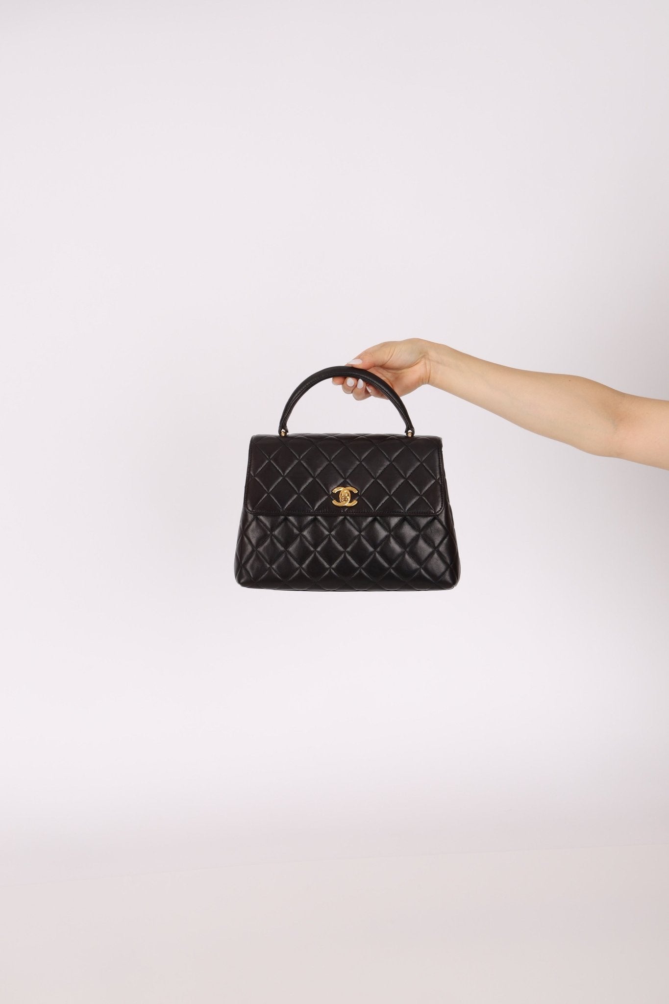 Chanel 1996 Lambskin Mini Kelly Top Handle 24k GP - FashioNica