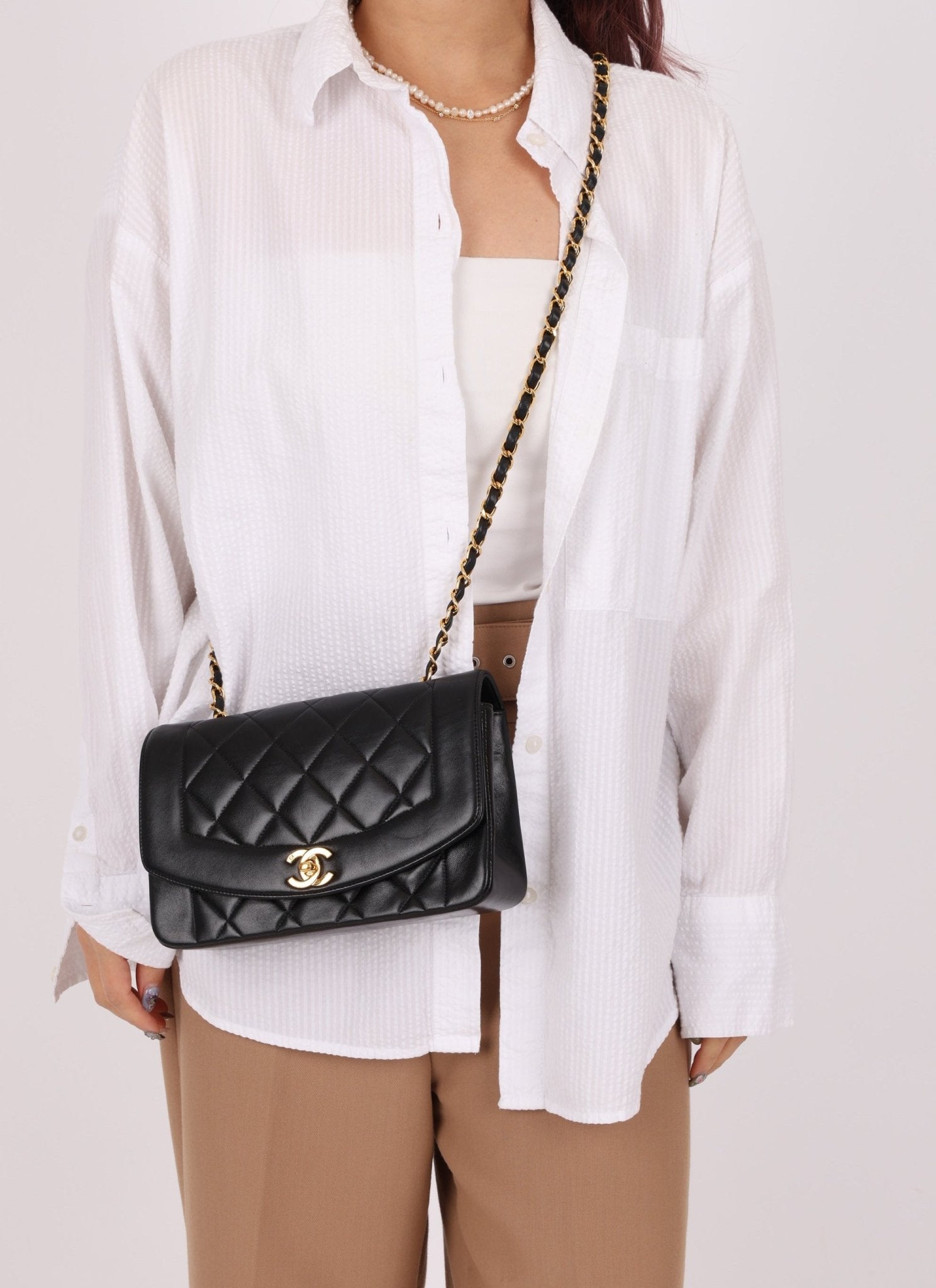 Chanel 1996 Lambskin Small Diana - FashioNica