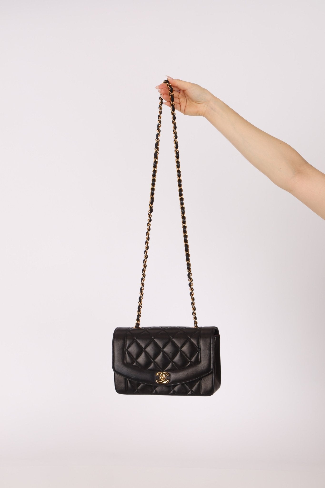 Chanel 1996 Lambskin Small Diana Flap 24K GP - FashioNica