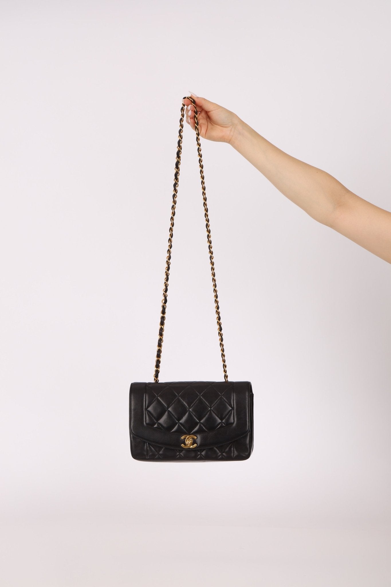 Chanel 1996 Lambskin Small Diana Flap 24K GP - FashioNica