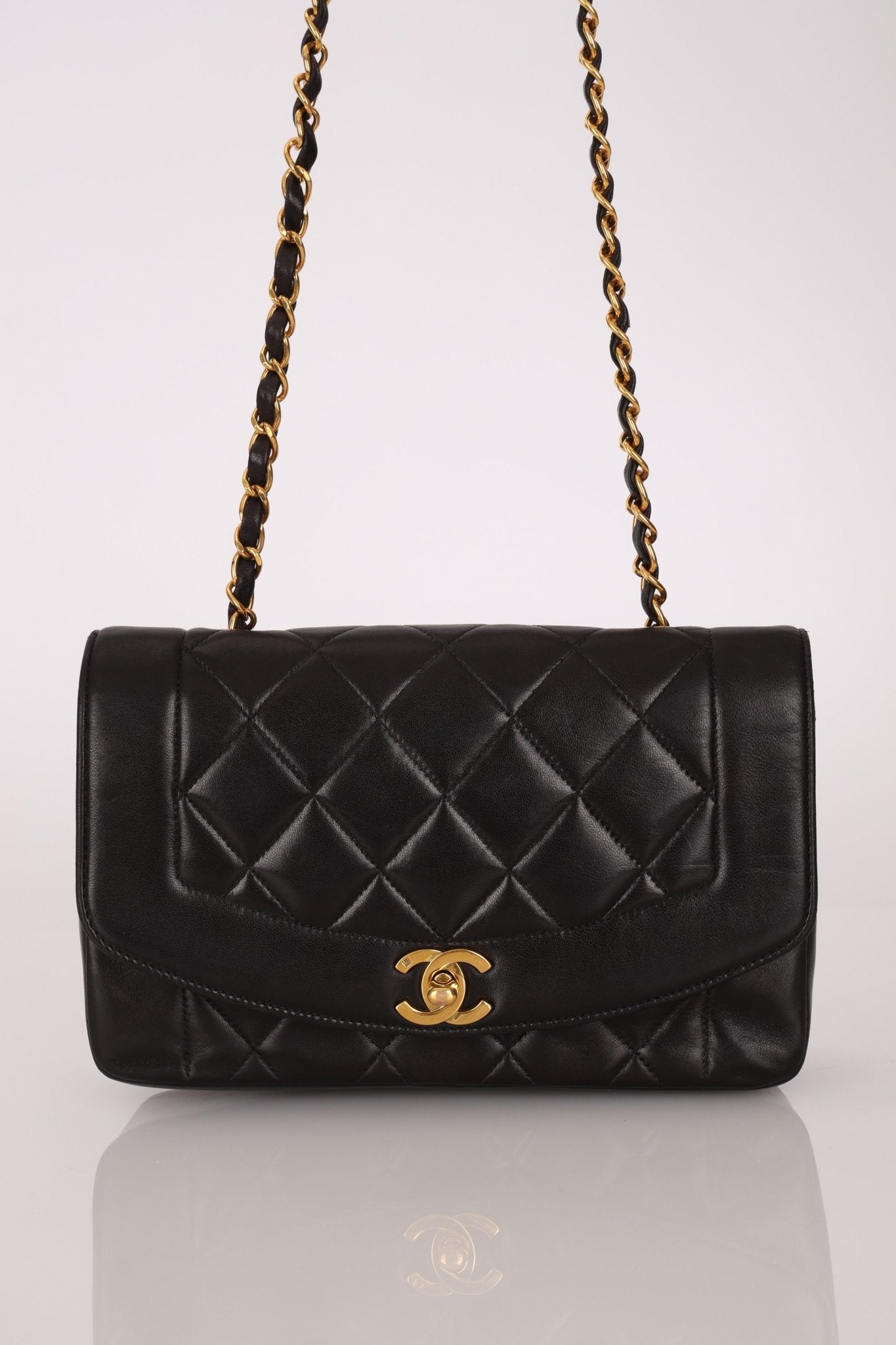 Chanel 1996 Lambskin Small Diana Flap 24K GP - FashioNica