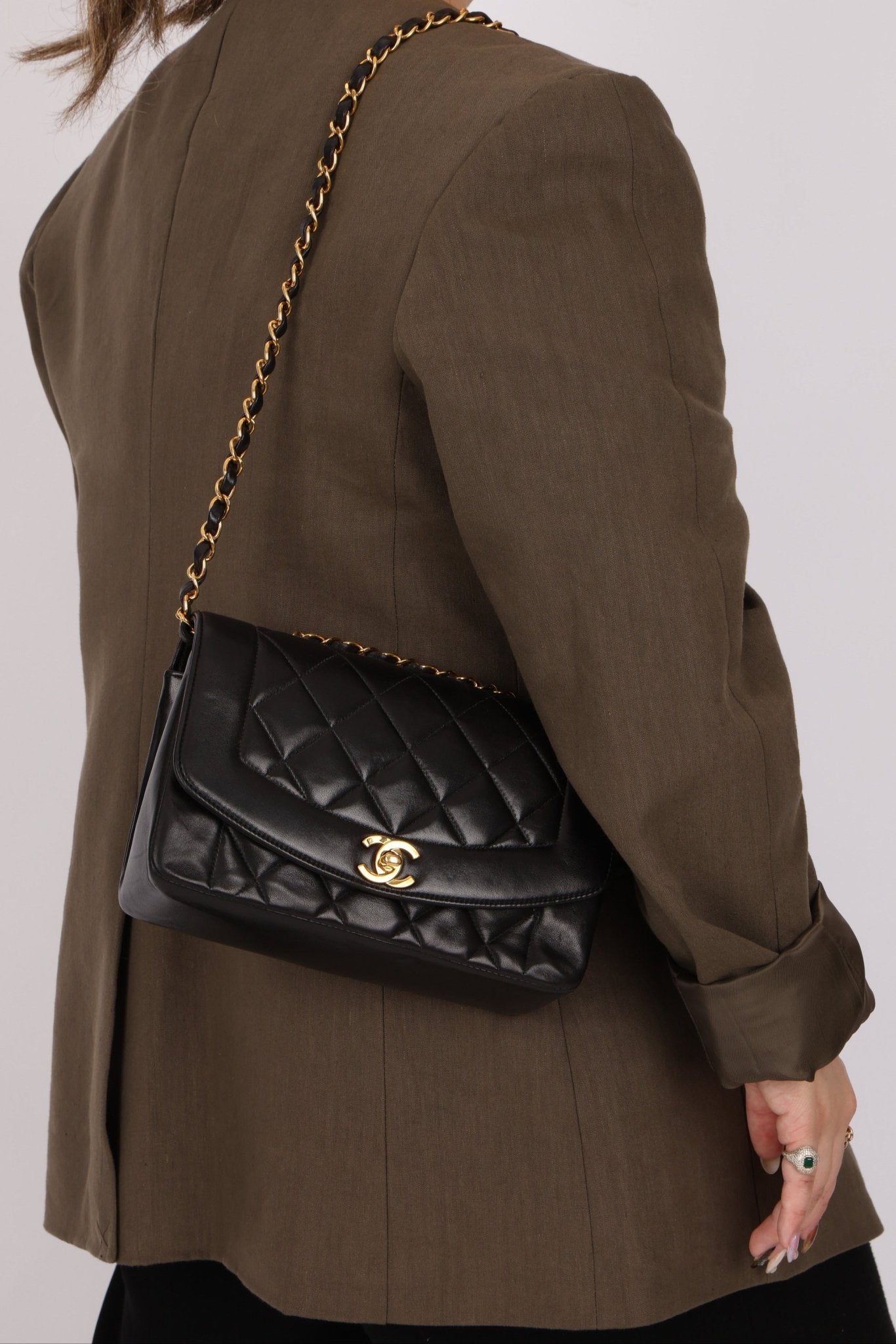 Chanel 1996 Lambskin Small Diana Flap 24K GP - FashioNica