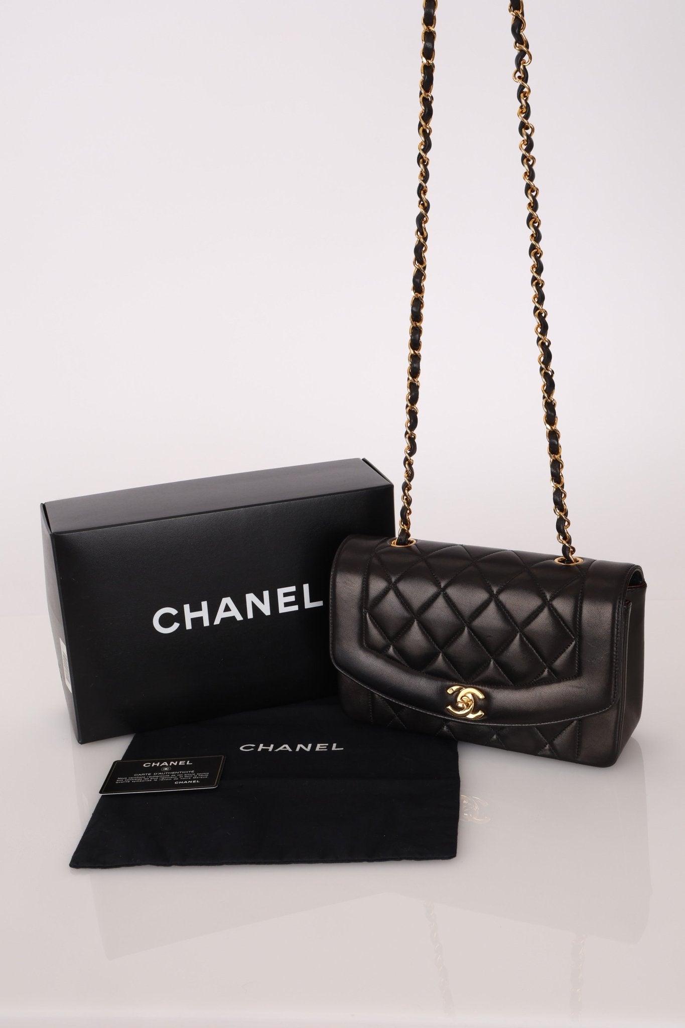 Chanel 1996 Lambskin Small Diana Flap 24K GP - FashioNica